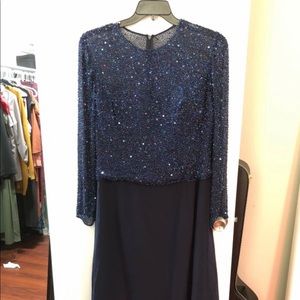 A navy blue dress
